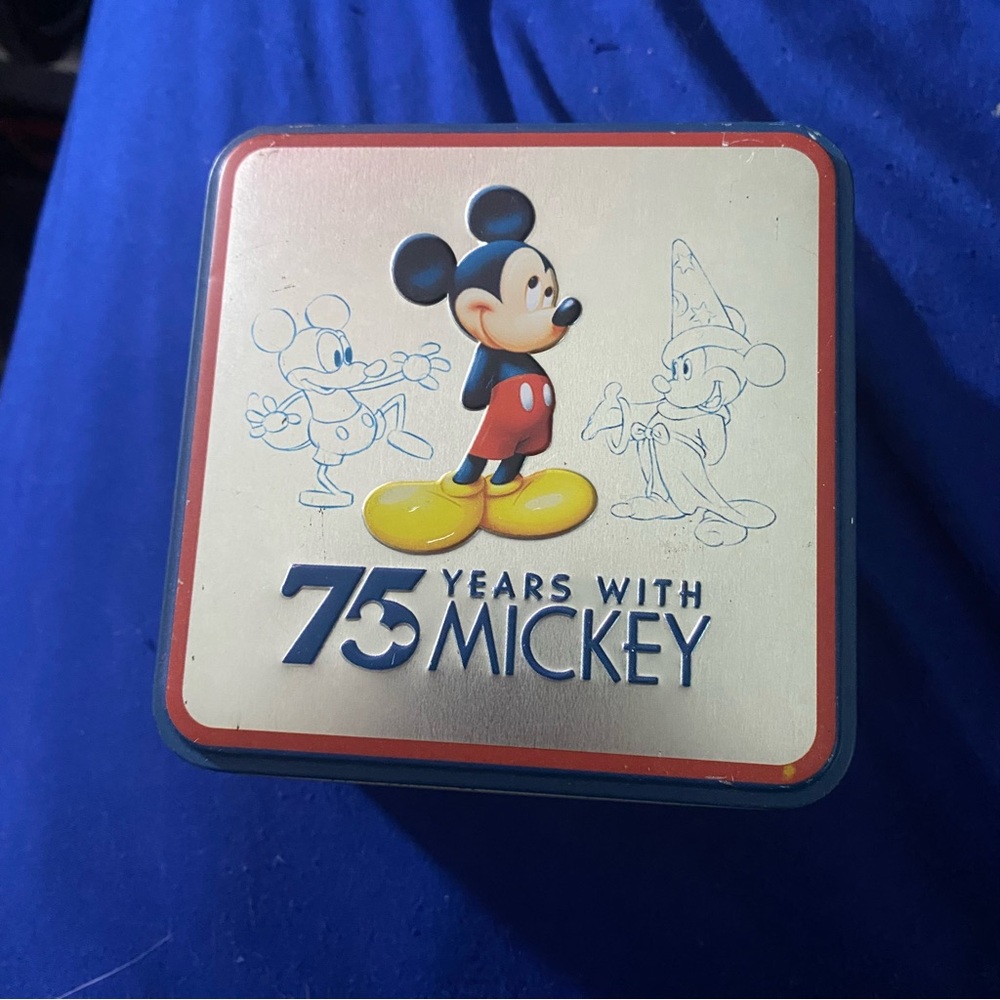 Disney Mickey Mouse 75th Anniversary Collectible Tin - Red and Blue